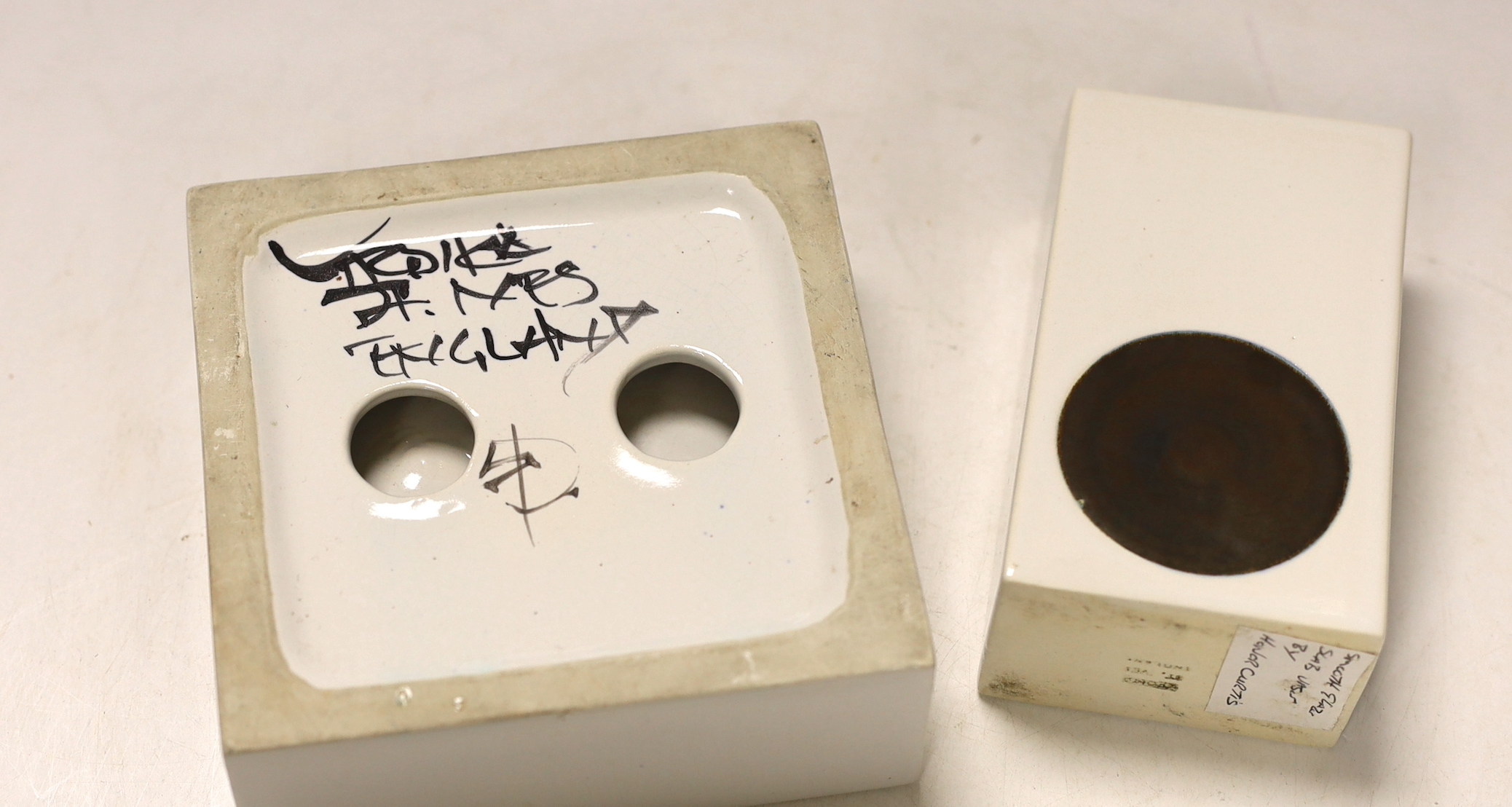 Two Troika pieces - a dish and a vase, 11.5cm